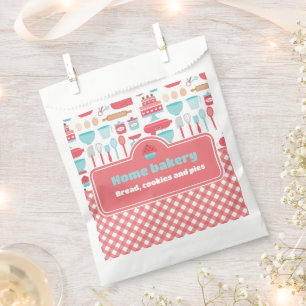 Sacolinha Panificação dos Utensílios Padrão Gingham Vermelho