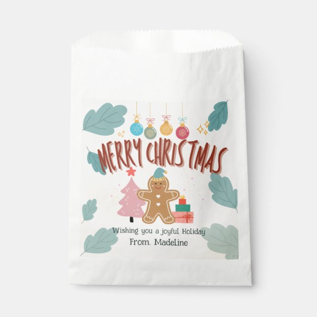 Sacolinha Pão de gengibre bonito de Natal (Frente)