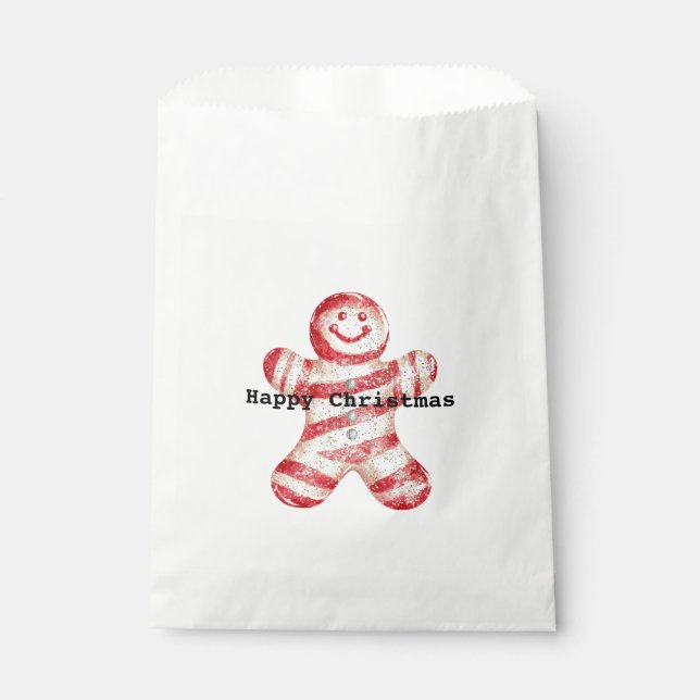 Sacolinha Pão de Pimenta Vermelho-Branco-Natal Cookie (Frente)