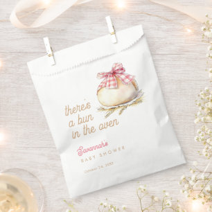 Sacolinha Pão no Forno Laço Xadrez Rosa Chás de Bebê