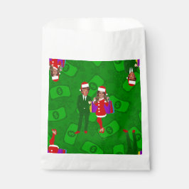 Sacolinha papais noeis donald melania tropeçam dinheiro do n