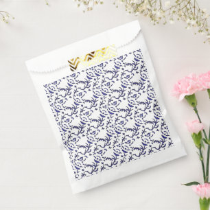 Sacolinha Papel de embrulho azul e branco com um gráfico