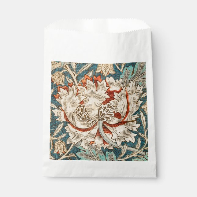 Sacolinha Papel de Parede Floral Blue Honeysuckle Morris Tea (Frente)