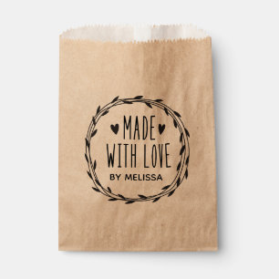 Sacolinha Papel Kraft Personalizado Feito com Amor