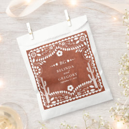 Sacolinha Papel Picado Boda Mexican Terracotta Brown Wedding