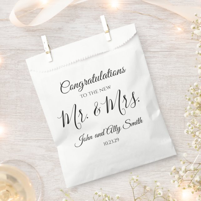 Sacolinha Parabéns ao novo Sr. & Sra. Favor Bolsas (Cortado)