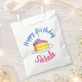 Sacolinha Parabéns, Bolo de Fatia de Bolo Rosa, Festa de Bol