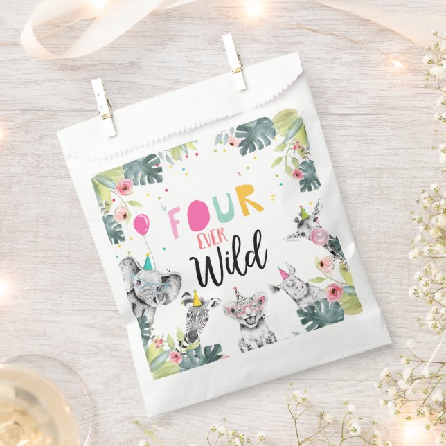 Sacolinha Parceiros Safari Girl Quatro Todos Os Aniversário  (Cortado)