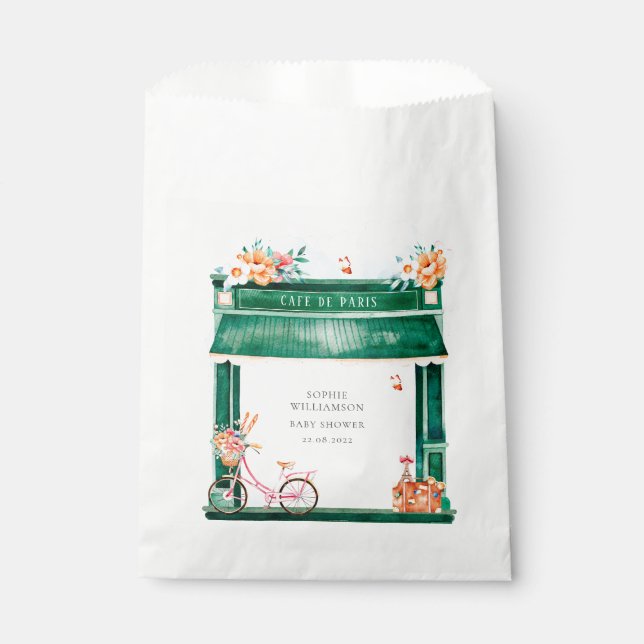 Sacolinha Paris Cafe Boulangerie Watercolor Favor Bag (Frente)