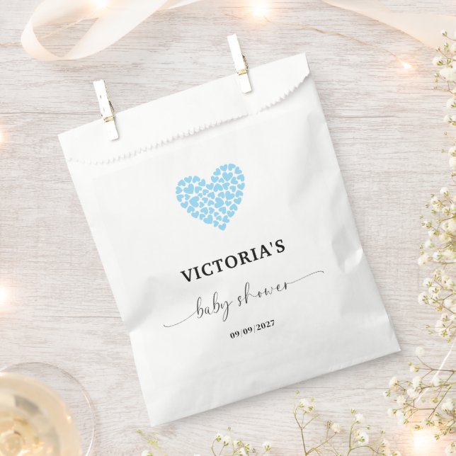 Sacolinha Partido do Chá de fraldas do Coração Azul (Cortado)