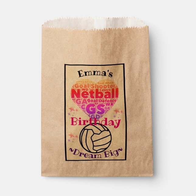 Sacolinha Partido Netball de Arte Personalizada (Frente)