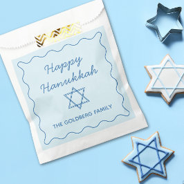 Sacolinha Partido Personalizado Jewish Star Blue Happy Hanuk