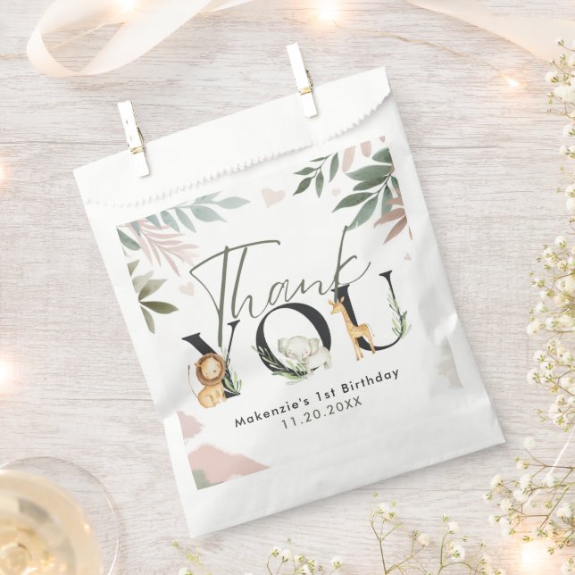 Sacolinha Partido primeiro aniversario Wild One Safari (Cortado)