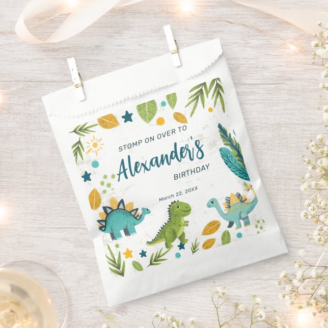 Sacolinha Partido Tiranossauro Jurássico Dinossauro Aniversá (Cortado)