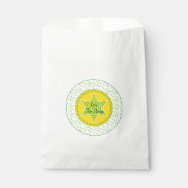 Sacolinha Passover "Estrela Amarela Verde" Goodie Favor Bag
