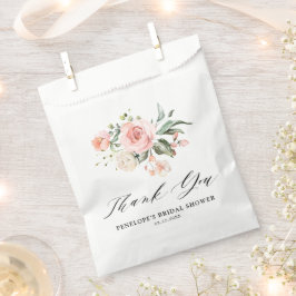 Sacolinha Pastel Blush Chá de panela Floral Rosa-de-Marfim