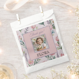 Sacolinha Pastel Floral Personalizado Foto Aniversário Infan