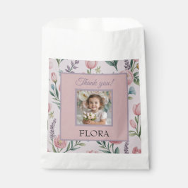Sacolinha Pastel Floral Personalizado Foto Aniversário Infan