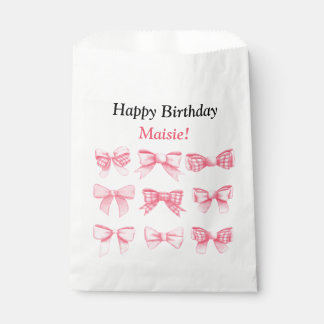 Sacolinha Pastel Pink Bow Birthday Treat Bag