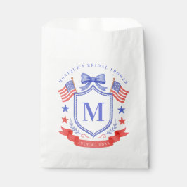 Sacolinha Patriotic Red White & I Do Monogram Bridal Shower