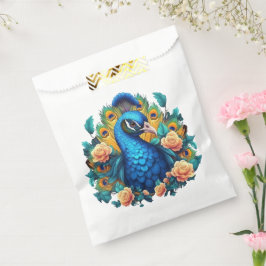 Sacolinha Pavão com Rosas de Pêssego