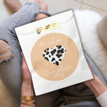 Peach Fuzz Dia de os namorados Favor Bag - Heart I