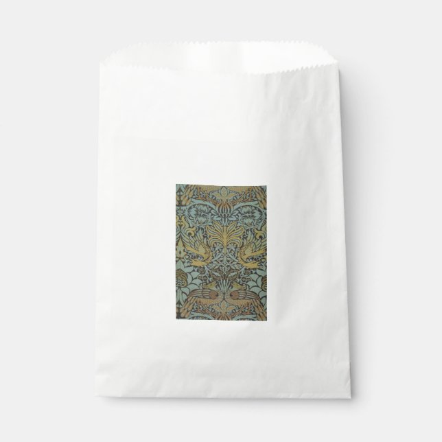 Sacolinha Peacock e Dragon (por William Morris) (Frente)