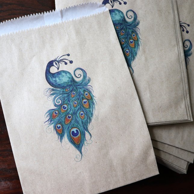 Sacolinha Peacock Feather Teal Peacocks (Criador carregado)