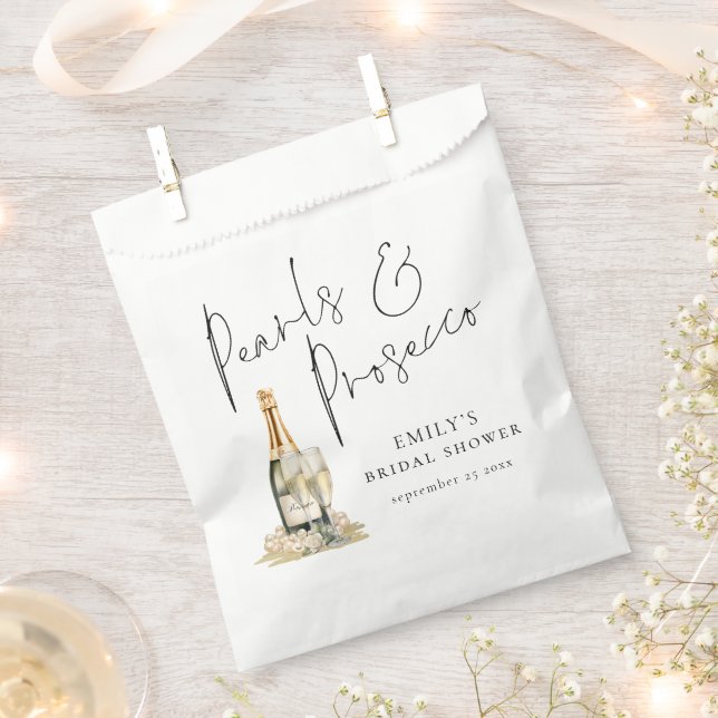 Sacolinha Pearls e Prosecco Modern Script Bridal Shower (Cortado)