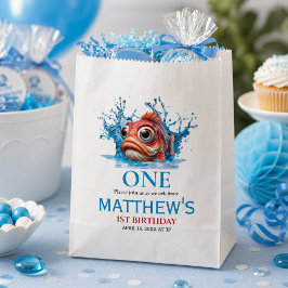 Sacolinha Peixe Azul Água Fofa Aniversário de 1 ano