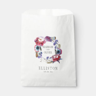 Sacolinha Peônia do Wildflower floral com penas que