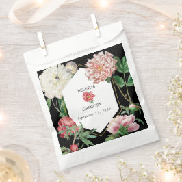 Sacolinha Pêonias Cor-de-Água Flores Negras