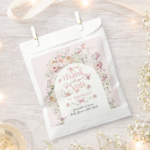 Sacolinha Pequena Buterfly Blush Floral Chá de fraldas
