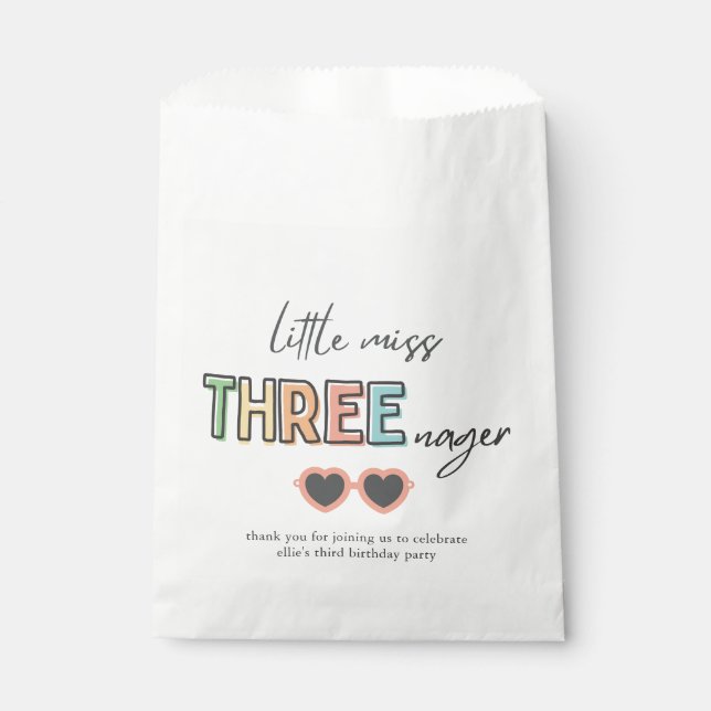 Sacolinha Pequena Miss Threenager Partido Favor Bag (Frente)