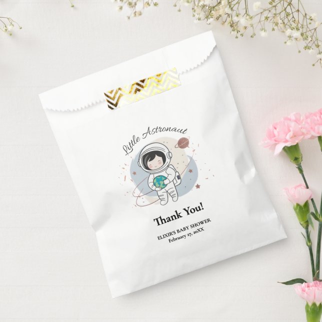 Sacolinha Pequeno Chá de fraldas Astronauta Minimalista (Selado)