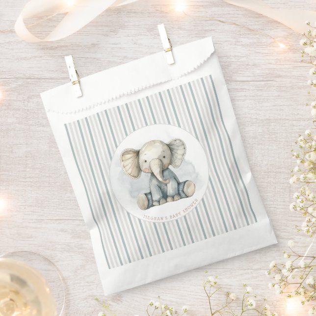 Sacolinha Pequeno Chá de fraldas de Elefante Azul de Amendoi (Cortado)