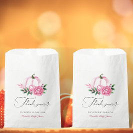 Sacolinha Pequeno Chá de fraldas Rústico Rosa Esmagado