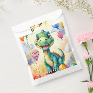 Sacolinha Pequeno dinossauro bonito com muitos balões colori