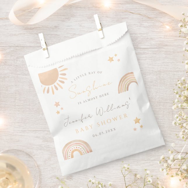 Sacolinha Pequeno raio sol chá de fraldas do arco-íris solar (Cortado)