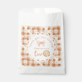 Sacolinha Pequeno segundo aniversário de torta gingham Obrig