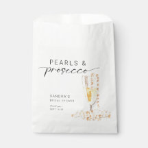 Pérolas e Prosecco Chá de Noiva Personalizado Eleg
