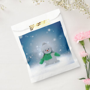 Sacolinha Personagem adorável de boneco de neve de Natal do