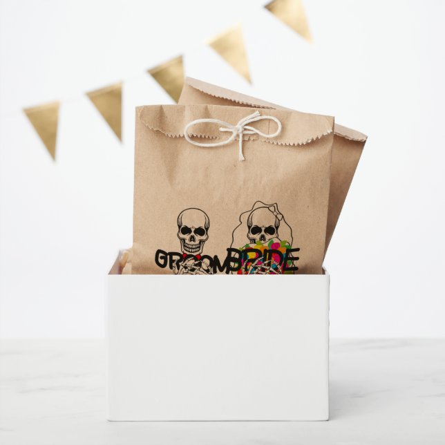 Sacolinha personagem de noiva de crânio de halloween Favorec (Festa)