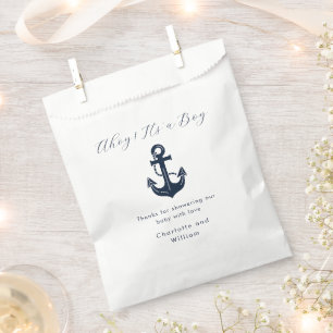 Sacolinha Personalizado Ahoy É um Menino Âncora Naval Chá de