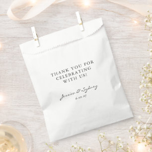 Sacolinha Personalizado de Script Branco e Preto Minimizado