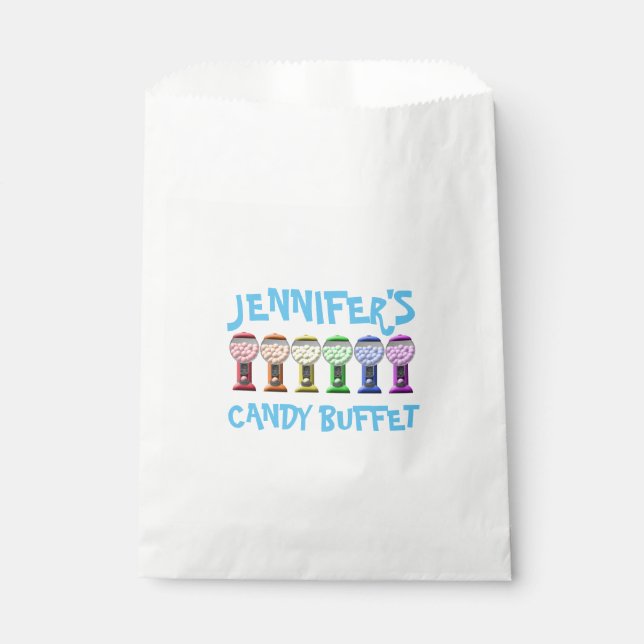 Sacolinha Personalizado do Buffet Docinho Gumball Jars Candy (Frente)