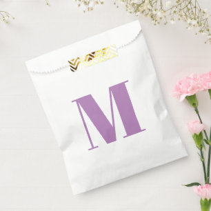 Sacolinha Personalizar branco lavanda inicial de monograma