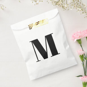 Sacolinha Personalizar o monograma branco preto inicial