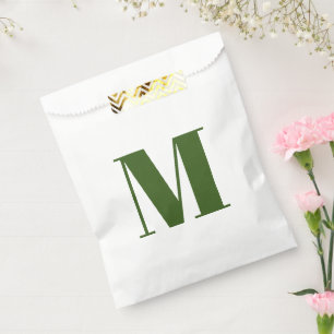 Sacolinha Personalizar o monograma branco verde inicial