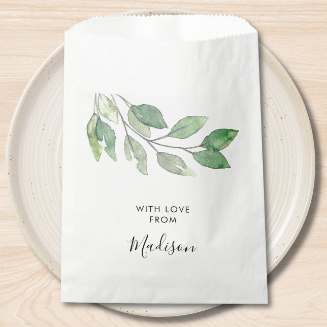 Sacolinha Personalized Watercolor Greenery (Criador carregado)